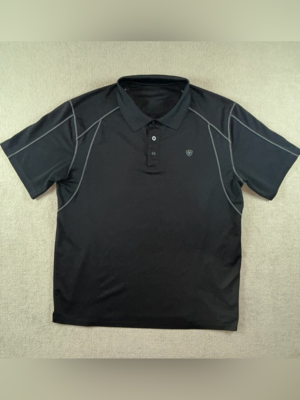 Ariat Tech Black Performance Polo with Contrast Stitching Size L